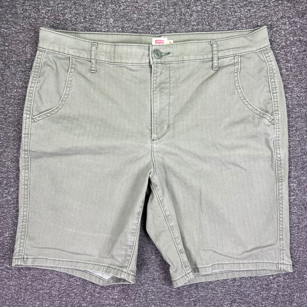 Levis Chino Shorts Mens 31 Sage Green Herringbone Casual Stretch Outdoors Preppy